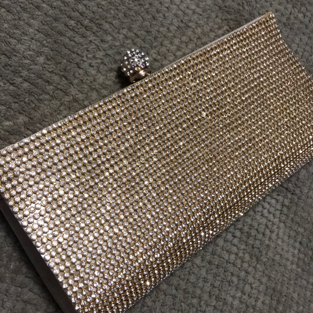 Gold crystal charming Charlie clutch